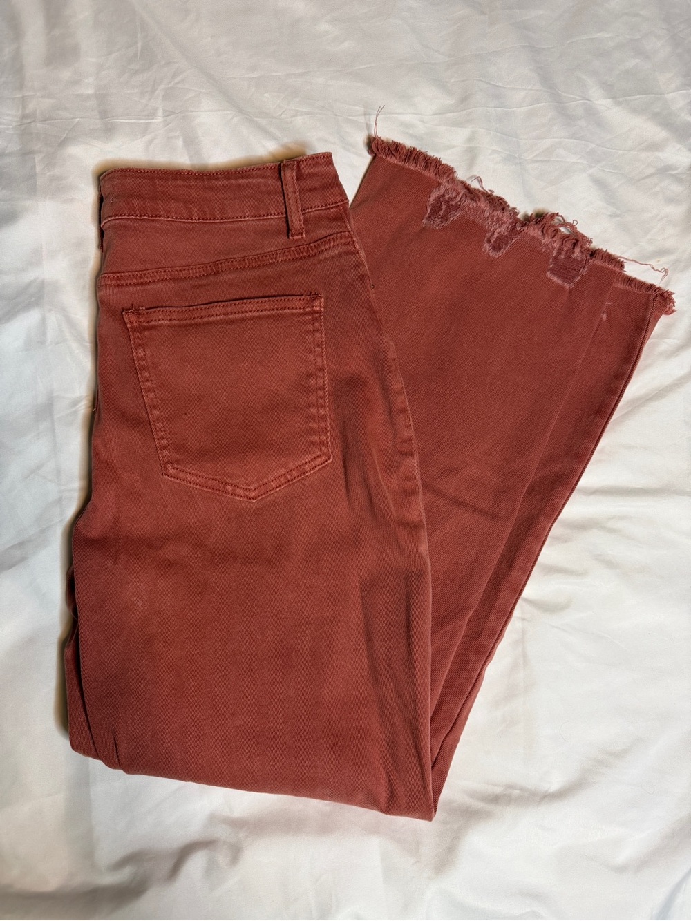 Zenana Outfitters High-Rise Flare Jeans in Rust Red